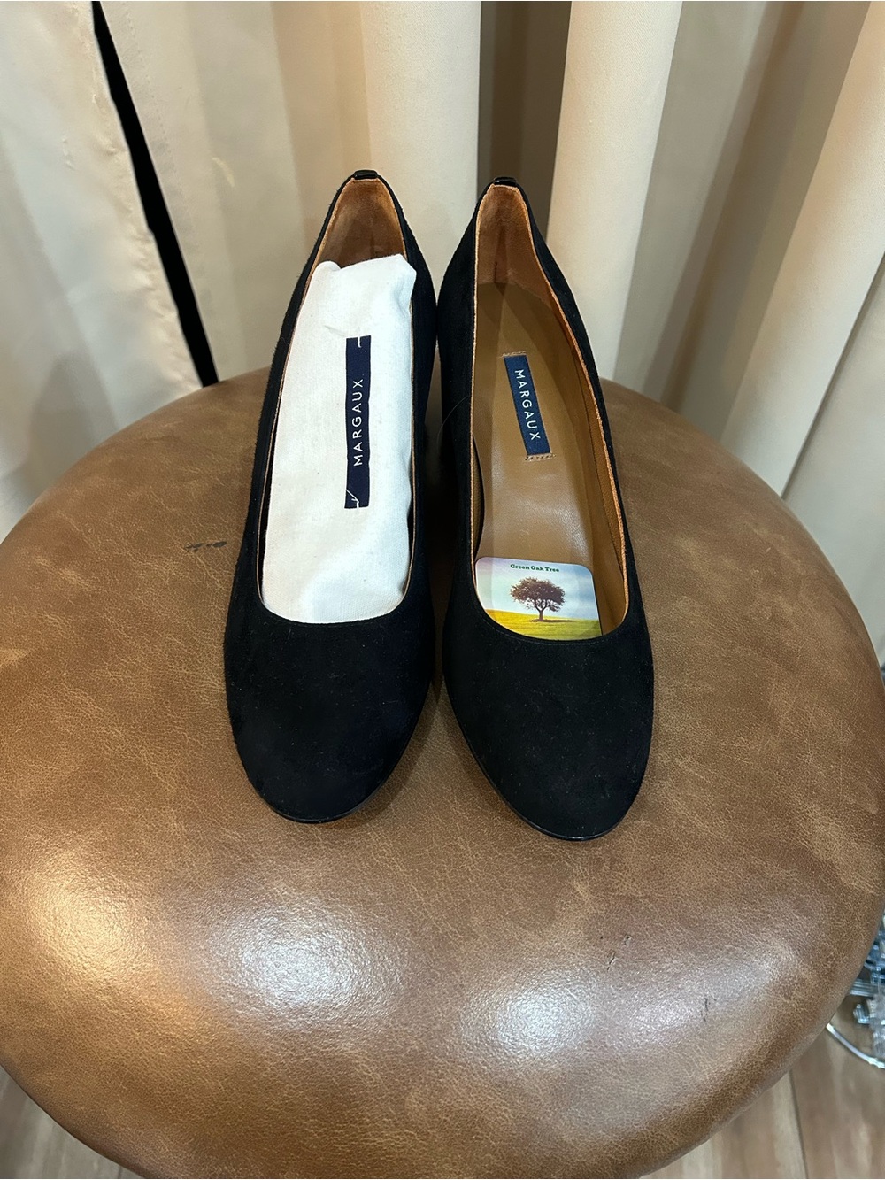 Margaux Black Suede Round-Toe Pump
